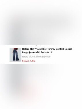 HALARA Flex mid rise tummy control baggy jeans